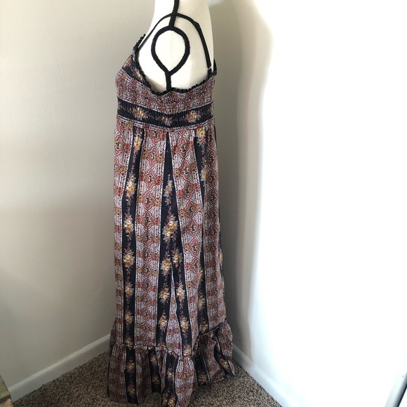 Lucky Brand Smocked Bohemian Maxi Dress - Picture 3 of 10